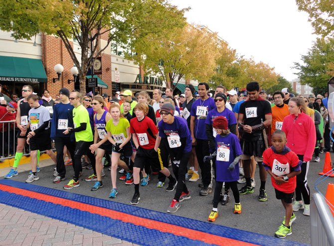 Runners take off from the 2013 Goblin Gallop 5K starting line.
