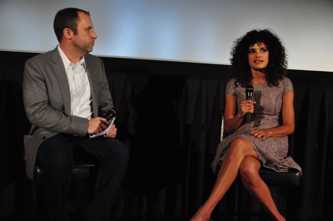 Brad Russell, Washington West Film Festival founder and president, interviews Fairfax native Ashley Dyke about her role in the film “12 Years a Slave” at the festival Saturday, Oct. 26. 