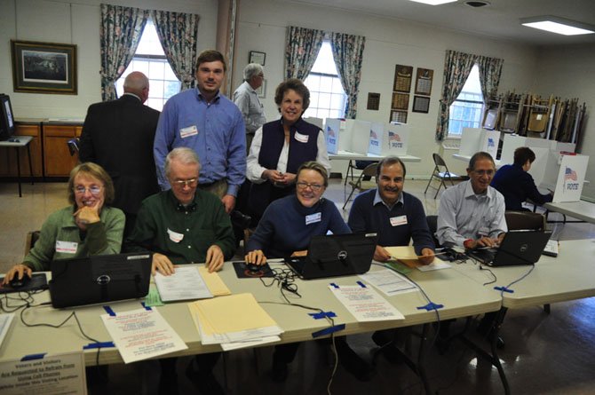 The election officers at the Great Falls United Methodist Church, which is the polling place for the Forestville precinct Tuesday, Nov. 5. 