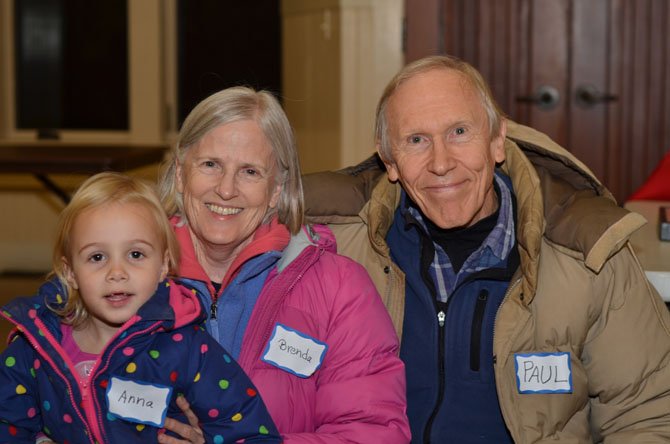 Reston residents Paul Rasmussen and his wife Brenda Rasmussen brought their granddaughter Anna to the evening hike at Walker Nature Center.