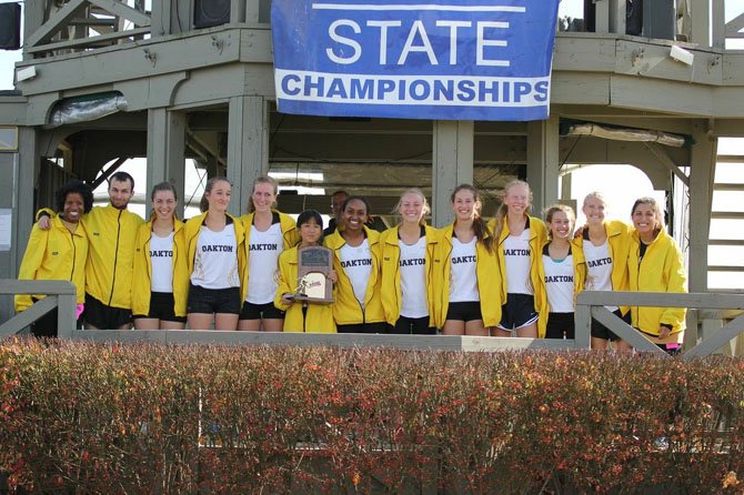 The Oakton girls’ cross country team won the 6A state championship on Nov. 15 at Great Meadow.