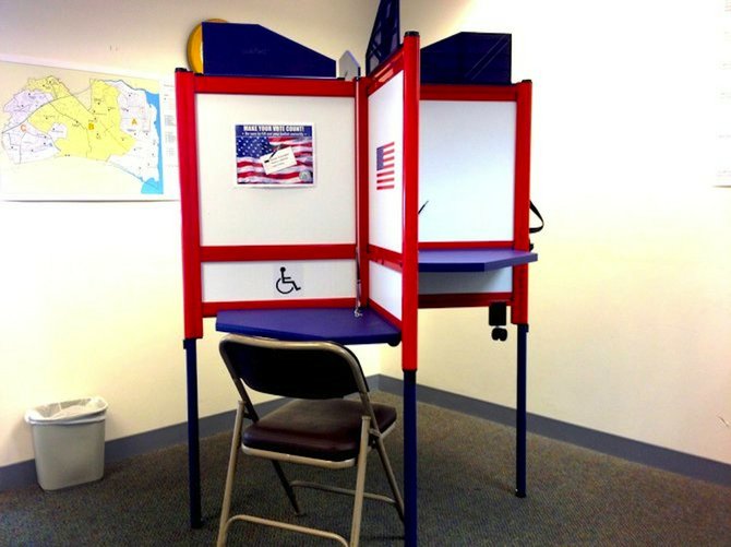 Paper ballots that were filled out in booths like these will have to be hand counted during the recount. 