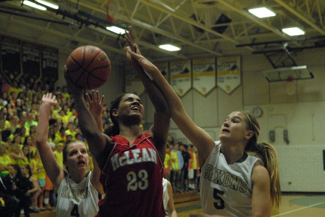 McLean senior Maia Lee finished with 12 points and 11 rebounds against Langley on Friday night.