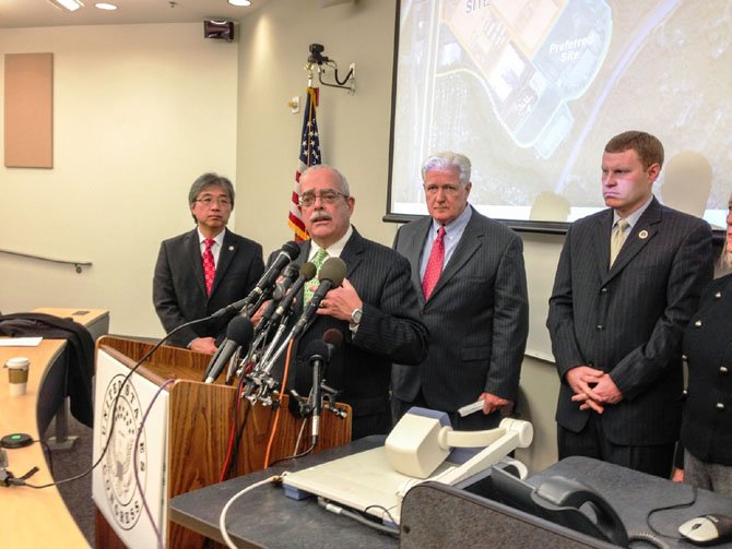 U.S. Rep. Gerry Connolly (D-11) joins other high-ranking Virginia politicians in backing the Springfield site for the new FBI headquarters. The GSA is expected to announce the site selection in 2015. From left - Secretary of Commerce and Trade Jim Cheng, who represented Governor Robert McDonnell; U.S. Rep. Jim Moran (D-8) and Fairfax County Supervisor Jeff McKay (D-Lee).