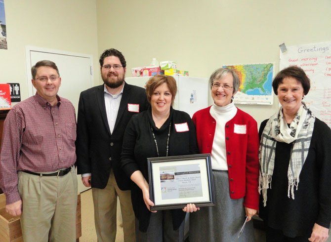 (From left) are Michael Frey, Adam and Ellen Church, Alice Foltz and Sharon Bulova.
