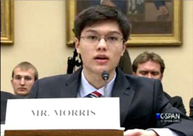 Brian Morris, CEO of Chantilly Robotics Team 612, testifying before the U.S. House Subcommittee on Research and Technology.