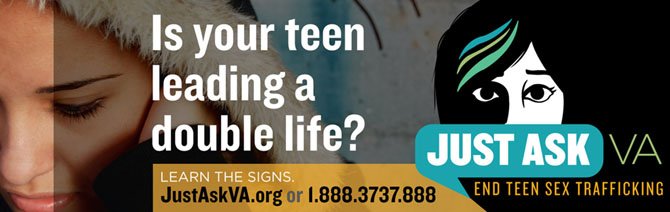 Poster for buses for Just Ask sex trafficking prevention campaign.