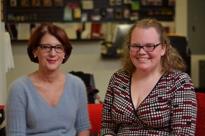 Music teacher Bette Gawinski, a string and orchestra teacher at the Herndon Middle School, and Allison Devereux, a music instructor at Dranesville and Clearview elementary schools.