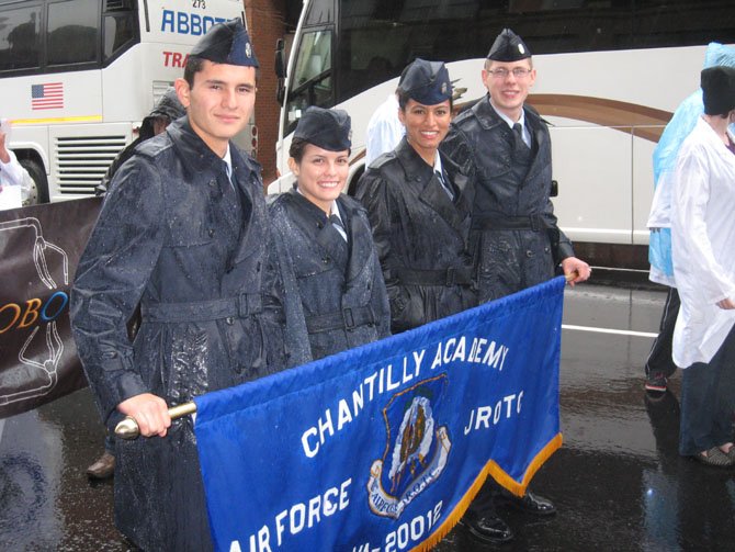 Members of Air Force JROTC from left: Cadets Sebastian Quintana, Paulina Nardoni, Tanya Kumar and Jacob Payne.
