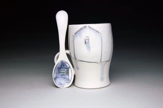 Nicole Aquillano’s mug at Lorton Workhouse’s International Ceramic Cup Show, “Drink This!”
