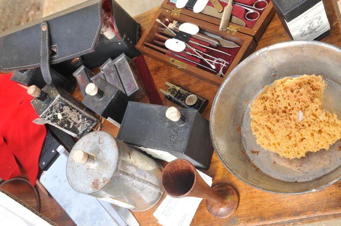  A sample of tools and supplies that a U.S. Army surgeon would have worked with during the Civil War. 

