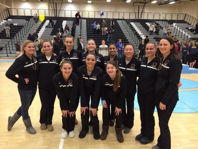 The Oakton gymnastics team finished runner-up at the Conference 5 meet on Feb. 6 at Centreville High School.