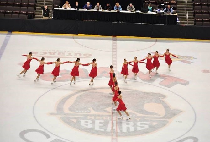 The team performs a wheel element in front of the Pennsylvania judges.