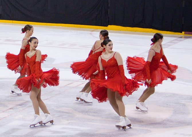 Skating in front are (from left) LaDan Nemati and Emily Dillard.