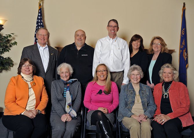 Vienna Mayor M. Jane Seeman with the board of directors of the Vienna Business Association, 2013.