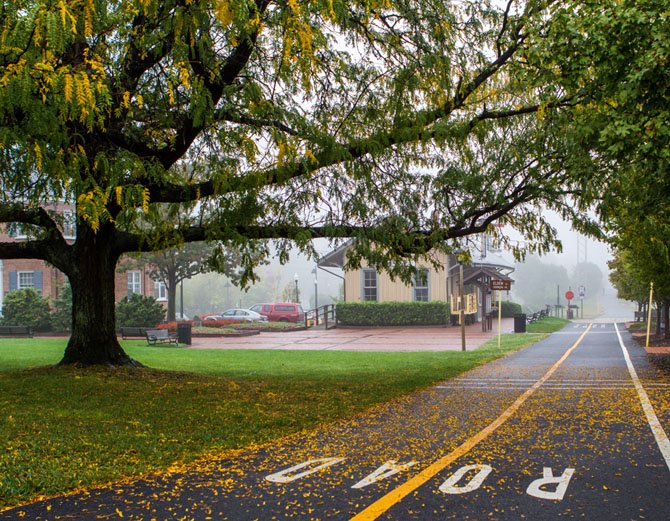 "Herndon in the Fog" by Herndon photographer Andrew Rhodes, a finalist in this year’s juried photography competition. 