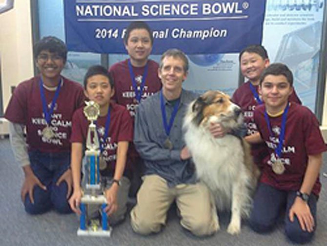 The Longfellow team placed first in a field of 16 middle school teams, winning a $750 prize to support science programs at the school.