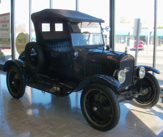A 1924 Model “T” Ford on display at Mr. Tire on Lee Highway.