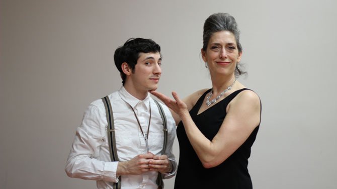Madame Rosepettle (Robin Reck) and her son Jonathan (Tony Stroud) star in “Oh Dad, Poor Dad, Mamma’s Hung You in the Closet and I’m Feelin’ So Sad” at the Gunston Arts Center.