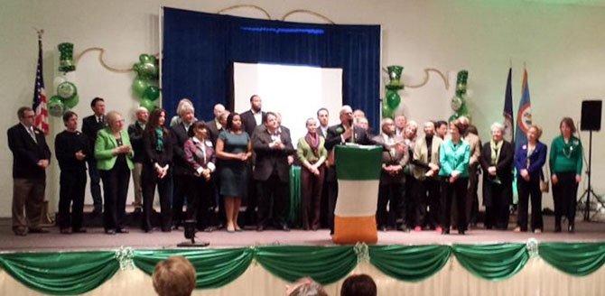 Rep. Gerry Connolly speaks at his 20th annual St. Patrick's Day Fete.