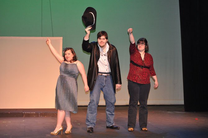 From left are Kerry O'Brien, Tom Davis and Kelly DeRoy from Arlington Company A's show last year, "The Final Showdown."