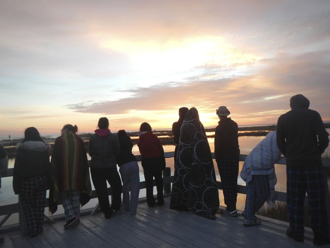 Lee High School students from Rachel Clausen’s IB Environmental Systems and Societies class enjoy the view on Port Isobel, an island in the Chesapeake Bay.
