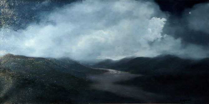 ‘Moonlit Valley’ by Suzanne Clark, Oil on Canvas