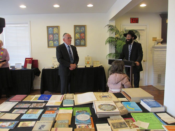 On March 21, Rabbi Chessy Deitsch of the Chabad Tysons Jewish Center thanked Vienna resident Mike Berger for his donation of more than 100 Haggadah to the center. The collection belonged to Berger’s father.