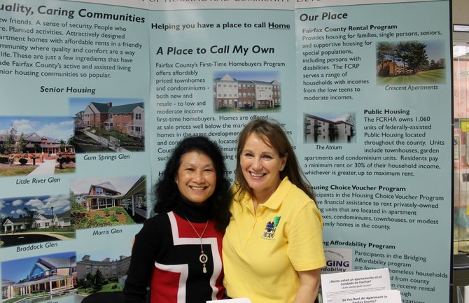 Gail Lee and Carol Erhard, director of the Rental Services Division at Fairfax County Department of Housing and Community Development, presented information on housing programs in Fairfax County at the 2014 Northern Virginia Housing Expo.
