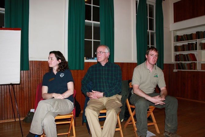 From left, deer management experts Kristen Sinclair, Kevin Rose and Jerry Peters.