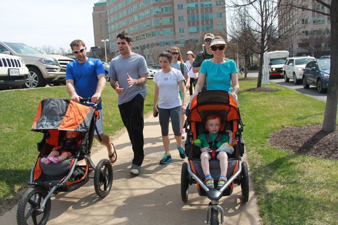 Team Logan represented by Logan - in the right side stroller - and his family at Reston’s Kidney Walk