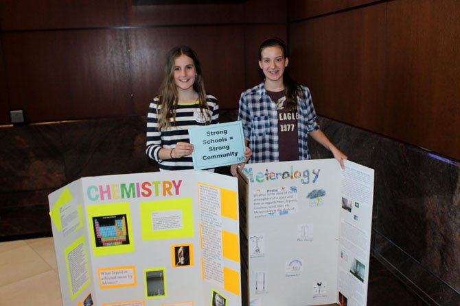 Elizabeth Mueller and Katie Zaszewski, sixth-graders at Silverbrook Elementary School, said they learn about science through worksheets and fact-memorizing, rather than hands-on science experiments. Mueller and Zaszewski spoke in favor of more funding for schools to allow for more hands-on science learning at the Fairfax County budget hearings on April 10.
