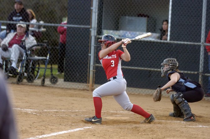 Herndon catcher Melanie Martire went 2-for-3 with a pair of doubles and two RBIs against Marshall on April 21.