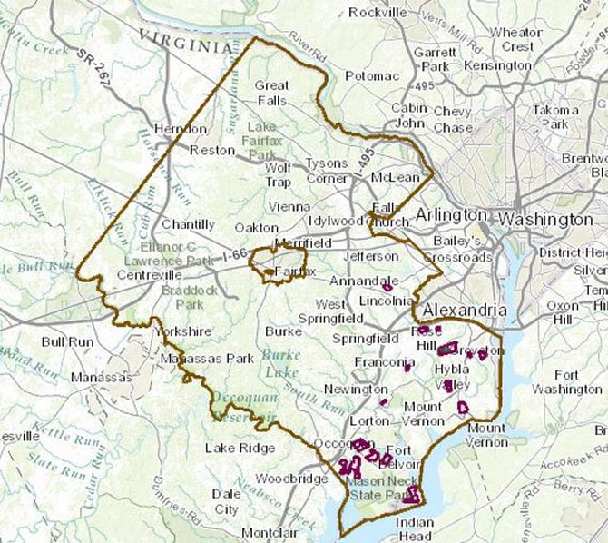 The areas in purple demonstrate where spraying for fall cankerworms will occur later this month.
