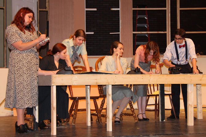 The hardworking reporters are (from left) Ava Schwarz, Grace Mattes, Abby Gwin, Monica Holtz, Kristen Popham and Gonzalo Izquierdo. 