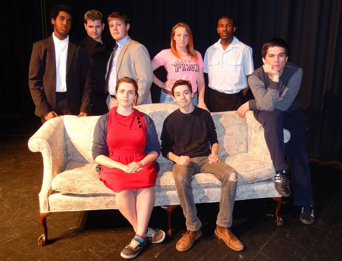 Posing in character are (standing, from left) Khalied Bashri, CJ Robinson, Austin Burch, Adrianna Hauser and Jeremy Washington and (sitting, from left) Miranda Newman, Connor Gillooly and Santiago Jauregui.