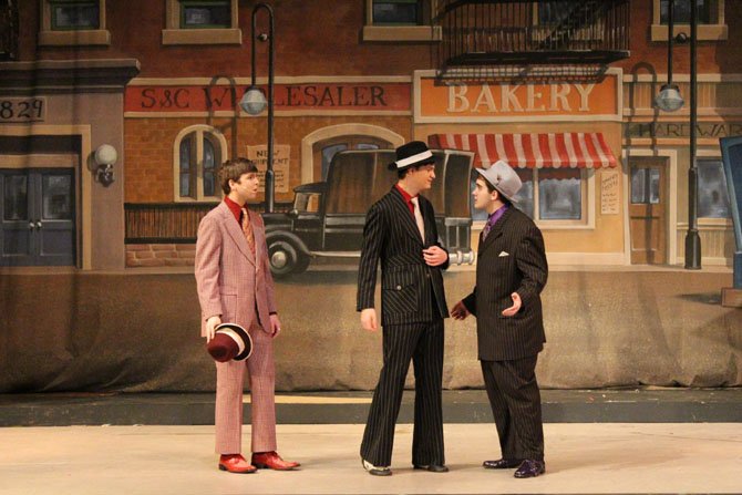 Max Snyder, Spencer Loessberg and JJ Cummings in Paul VI Catholic High School production of ‘Guys and Dolls.’
