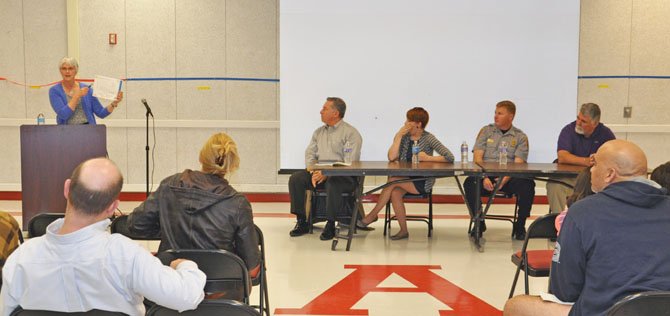 Jennifer Lewis-Copper, a PROTECT coordinator for the Unified Prevention Coalition of Fairfax County, talked about the factors that lead to drug and alcohol abuse among high schoolers.