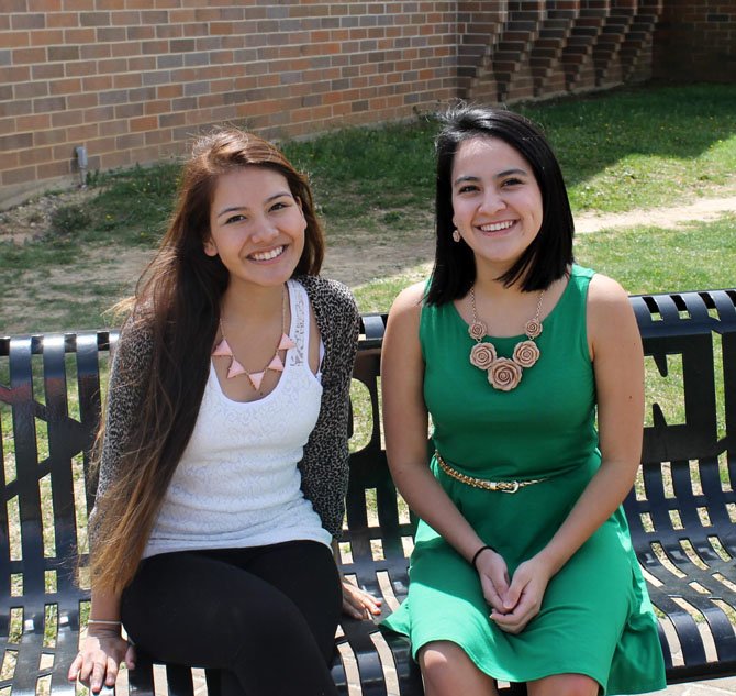 Claudia Torres and Carolina Castedo, seniors at Robinson Secondary School and members of the school’s Latin American Student Association, received scholarships from the Hispanic Leadership Alliance.