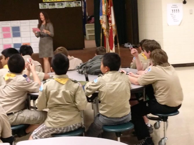 Del. Eileen Filler-Corn (D-41) visits with Scout Troop 698 of Burke to talk about civics and the Virginia General Assembly.
