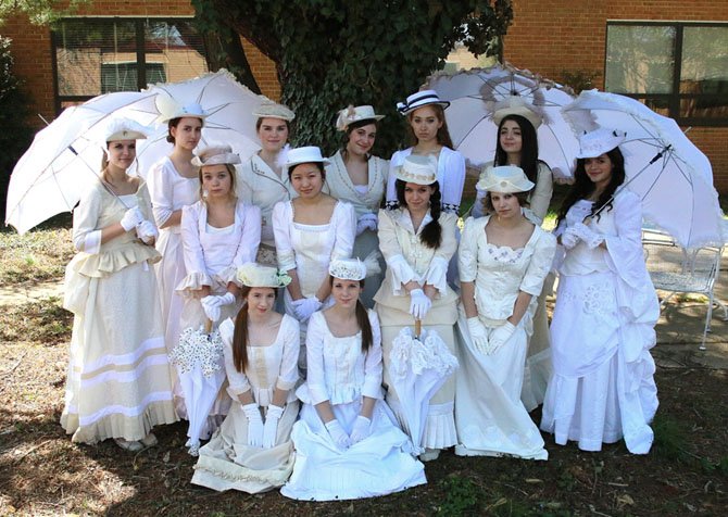 The major general’s daughters (back row, from left) are Callie Carlstrom, Katie Juliana, Lauren Frautschi, Megan Griggs, Simone Plater, Sarah Woolf and Olivia Frankel; (middle row, from left) Olivia Hinkle, Connie Phung, Christine Cox and Savannah Hemmig; and (front row, from left) Katie Pierce and Laura Wichin.
