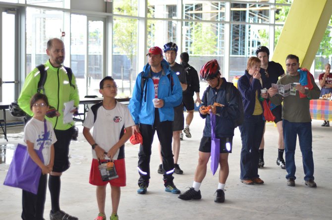 At Reston, the Bike To Work pit stop was held at the plaza of the new silver line metro stop at the Reston East Metro station. 
