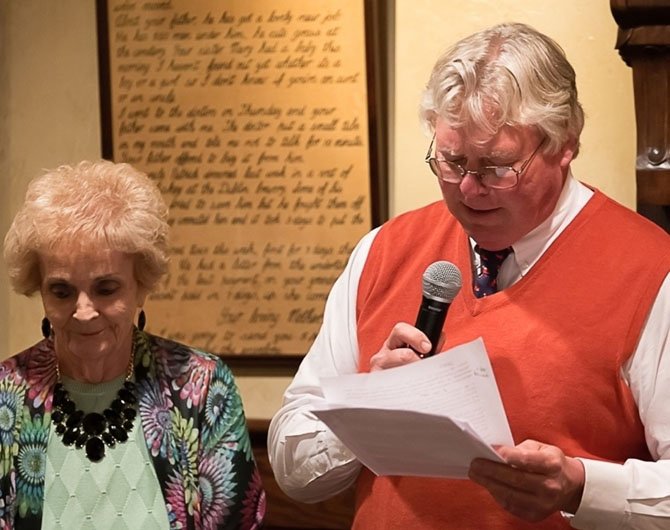 Jack Nutter, Member, Selection Committee, presents the Jean Tibbetts History Award to Carolyn C. Miller.