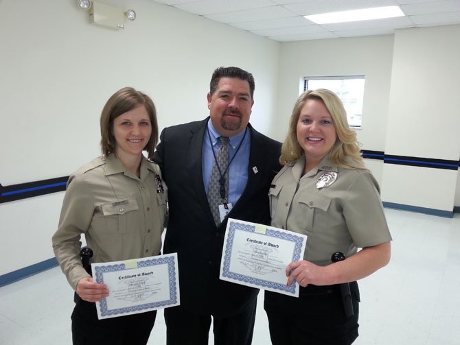 Deputy Chief Joe Seskey and Animal Control Officers Alex Cooke and Megan Boyd at the Cooke’s and Boyd’s graduation from Rappahannock Criminal Justice Academy to receive their state certifications as animal control officers. 
