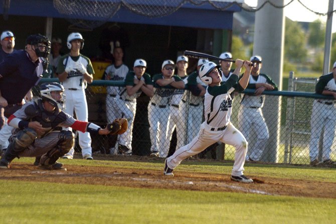 South County third baseman Taylor Platas drove in three of the Stallions’ season-high 13 runs against Woodson in the Conference 7 tournament quarterfinals on May 19.