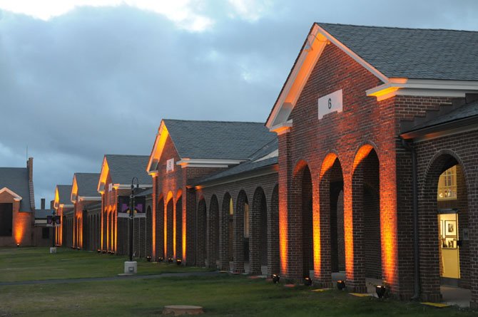 Workhouse at Night: Uplit Arches.
