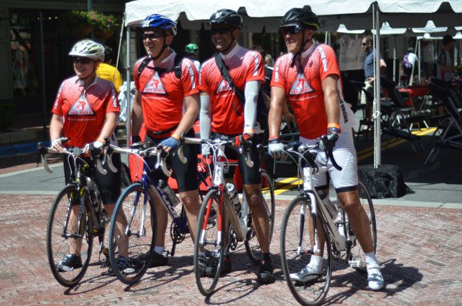 Sabrina Capannola, Roman Neumeister, Sanjay Colaco, and Alec Albertson rode as a team in the American Diabetes Association's Tour de Cure Race hosted at Reston Town Center.
