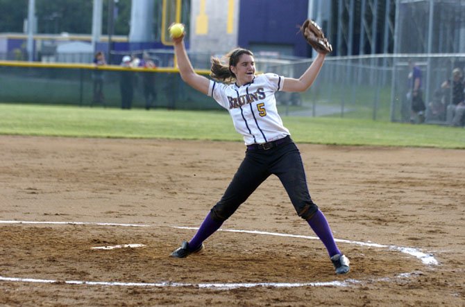 Lake Braddock pitcher Ashley Flesch allowed one run in 13 innings during the Bruins’ 2-1 victory over Madison in the regional quarterfinals on June 2.