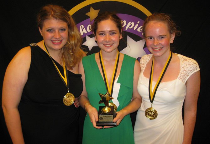 The award for Best Ensemble in a Play went to The Sisters from “Macbeth” – Bailey Kowalski, Carly Greenfield and Kathryn Humphries, from Washington-Lee High School in Arlington.
