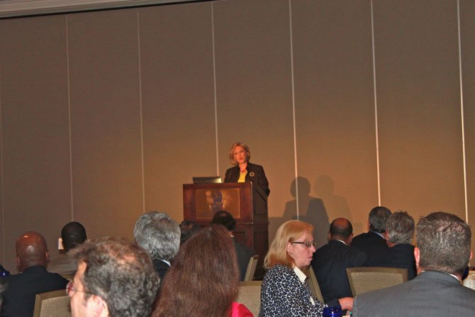 Fairfax County Public Schools Superintendent Karen Garza gave statistics about the diversity of the school system during the Foundation for Fairfax County Public Schools luncheon June 4.
